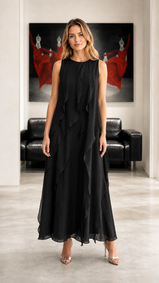 Women's Cascading Ruffle Maxi Dress