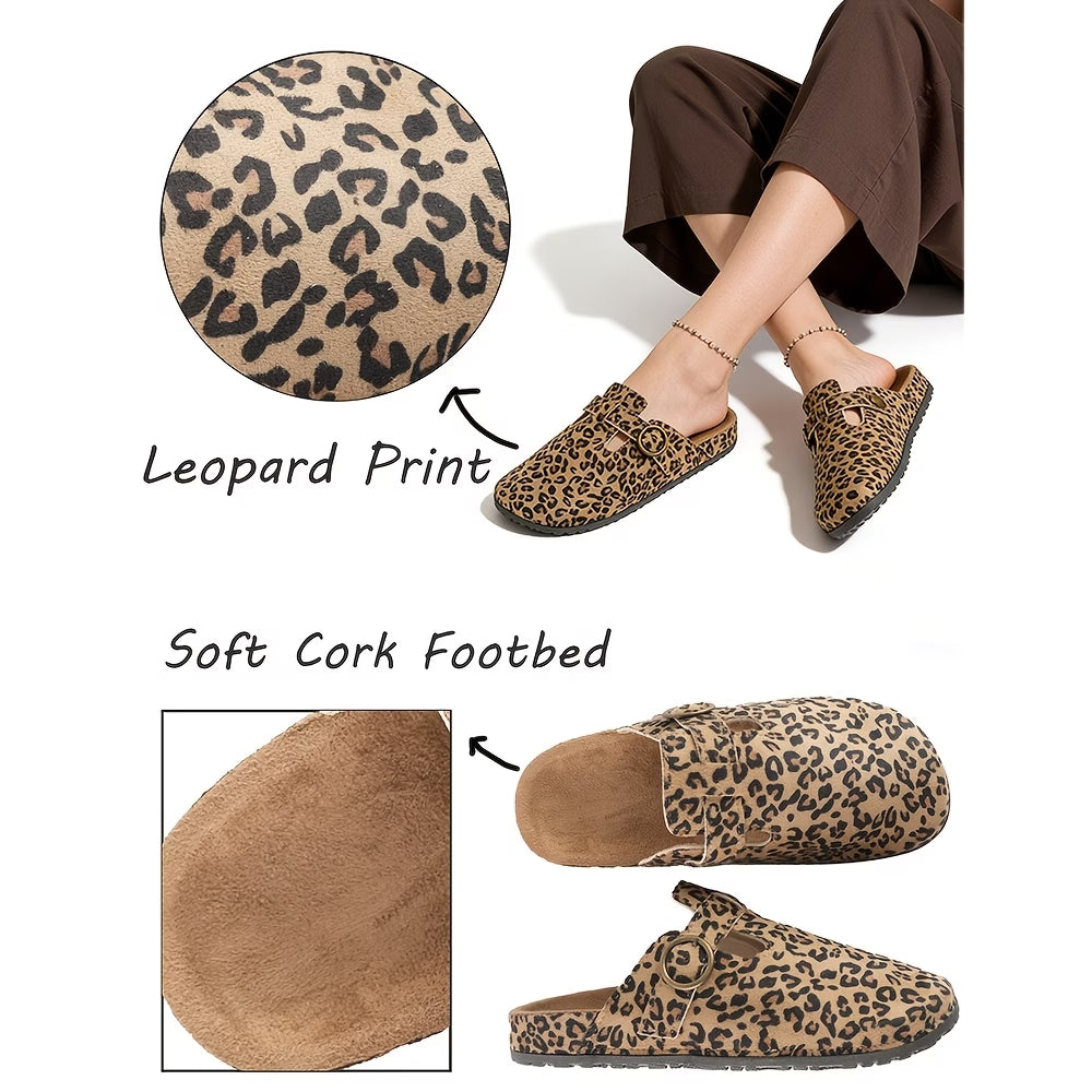 Women's Leopard Print Casual Mules