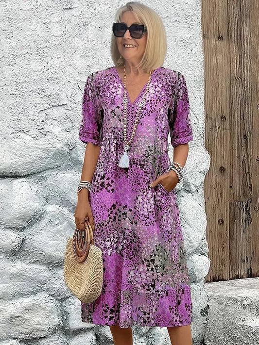 Women’s Abstract Animal Print Midi Dress