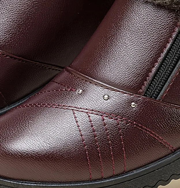 Women’s Warm Lined Waterproof Leather-Look Shoes