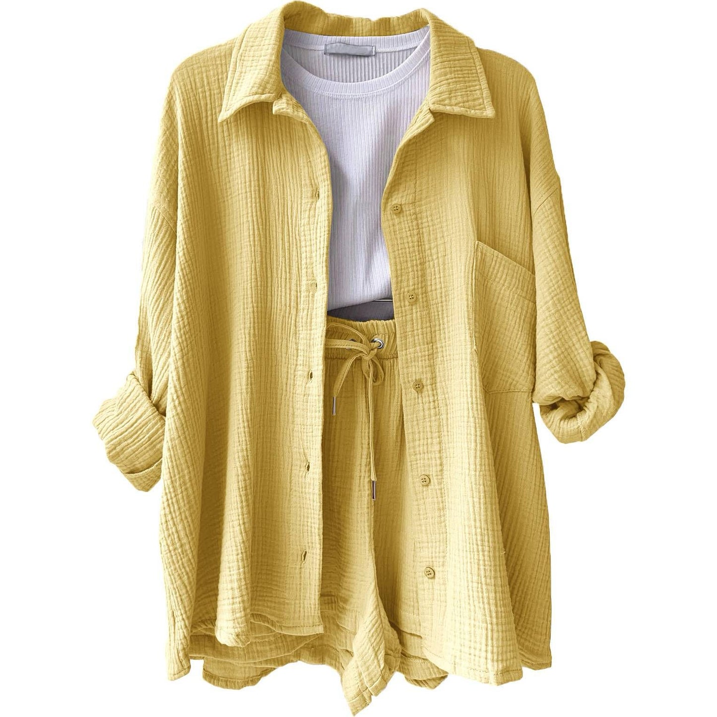 Two-piece long-sleeved shirt women's casual suit