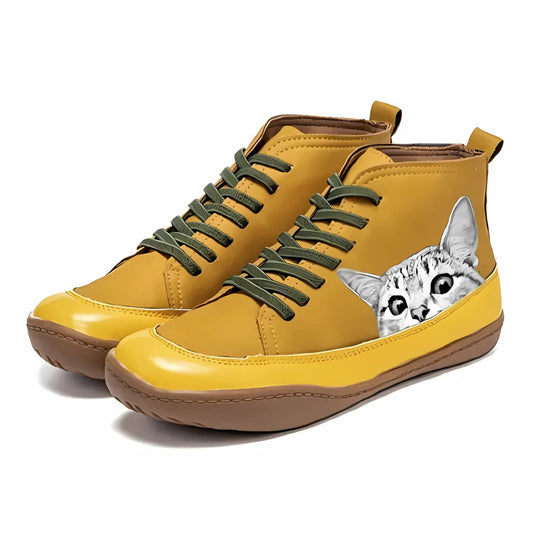 Women’s Purrfect Cat Lover Leather-Look Ankle Boots