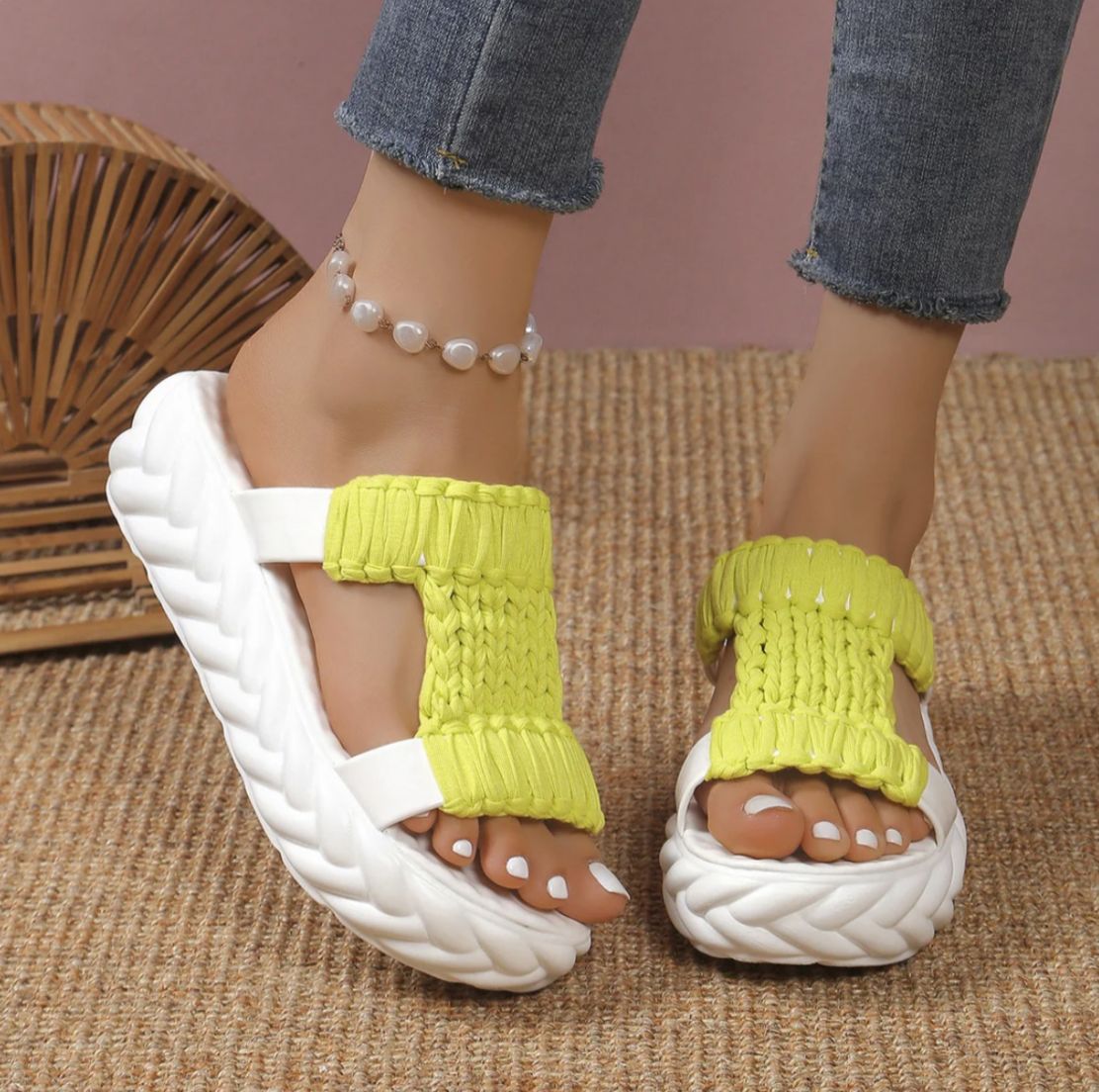 Light Color Chunky Women Slippers