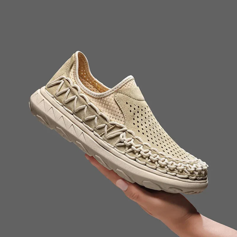 Men's Woven Perforated Slip-On Shoes