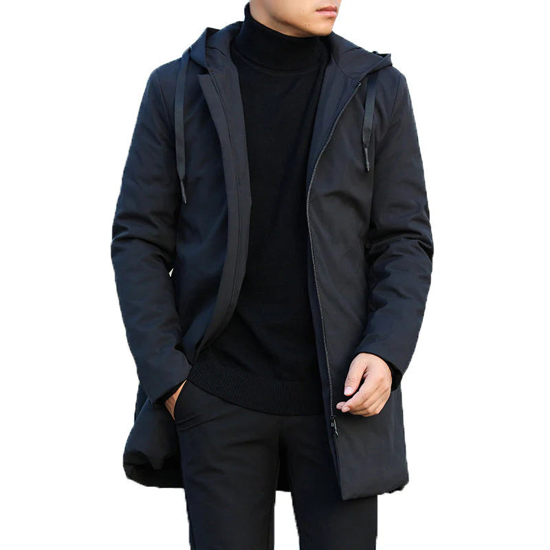 Men's Winter Coat with Thermal Lining and Minimalist Design