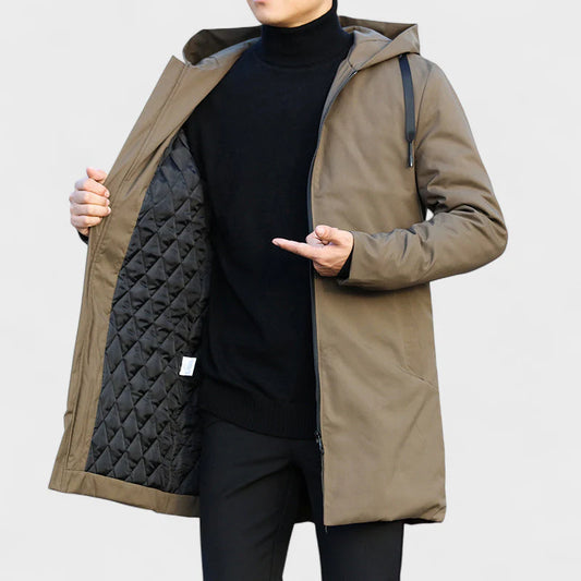 Men's Winter Coat with Thermal Lining and Minimalist Design