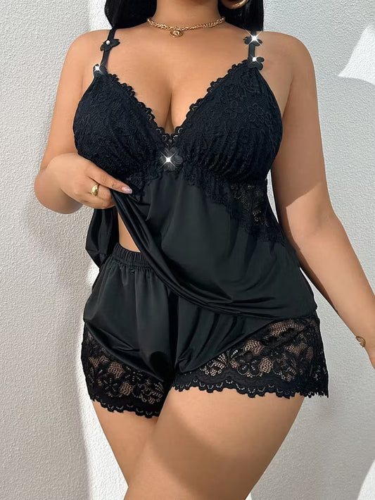 Women's Lace-Trim Cami Pyjama Set
