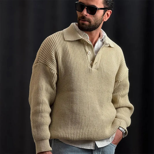Men’s Winter Ultra-Soft Polo Neck Knit Jumper