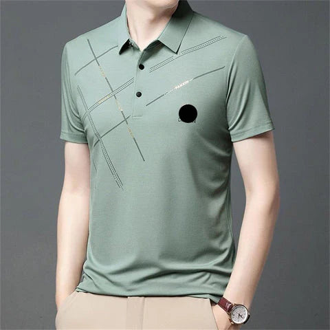 Men's Patterned Stretch Polo Shirt