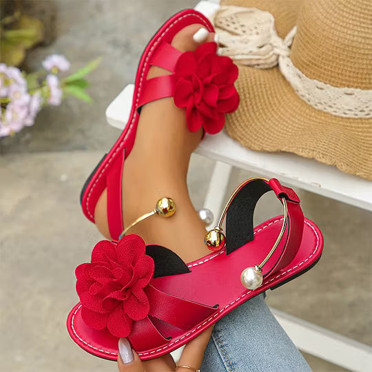 Women’s Flower Detail Flat Sandals