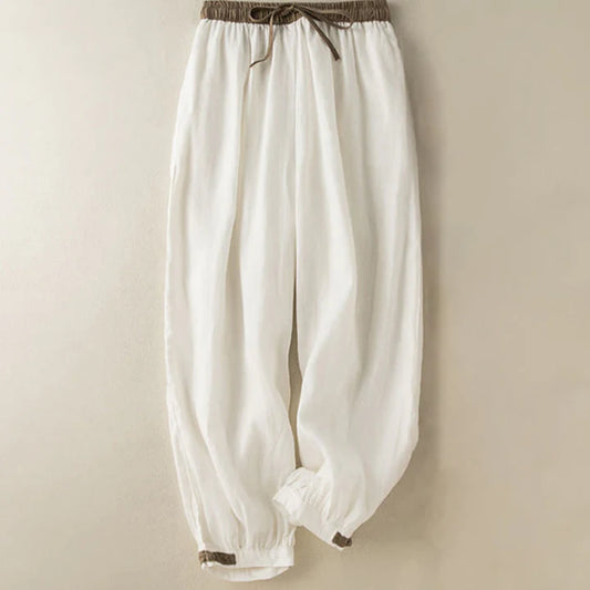Women's Drawstring Cotton Harem Trousers