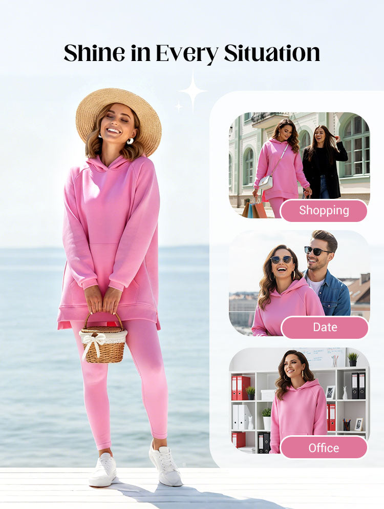 Women’s Stylish Hooded Lounge Set With Leggings