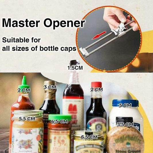 Multi-Functional Adjustable Stainless Steel Jar And Can Opener