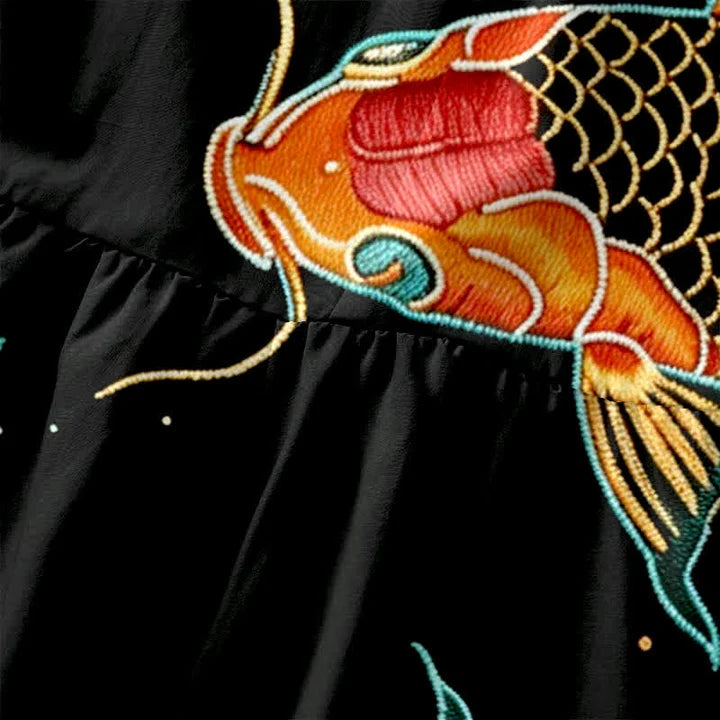 Women’s Koi Print Sleeveless Midi Dress