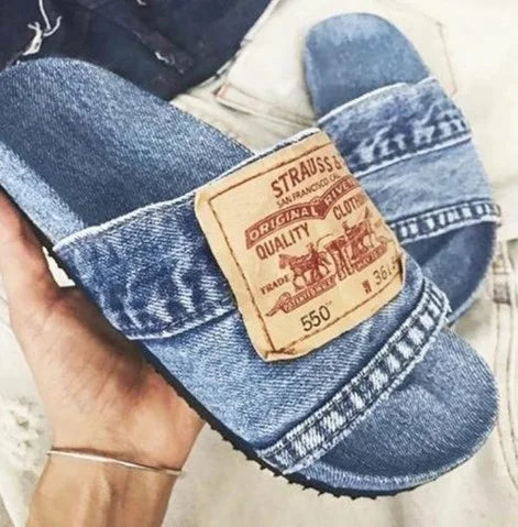 Women's Denim Slides