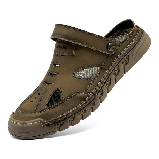 Men’s Premium Supportive Leather-Look Sandals