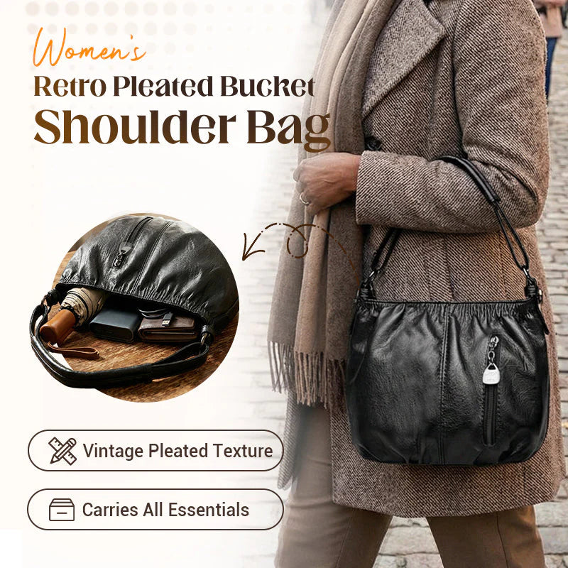 Women’s Soft Pleat Shoulder Bag with Adjustable Strap