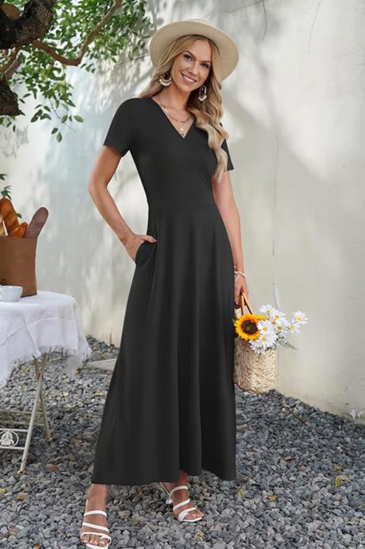 Women’s Floral V-Neck Maxi Dress