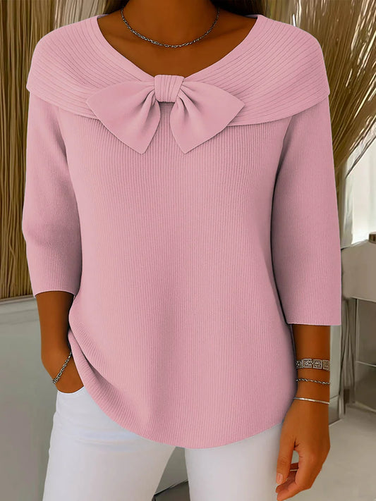 Womenâs Casual Bow Knit Pullover
