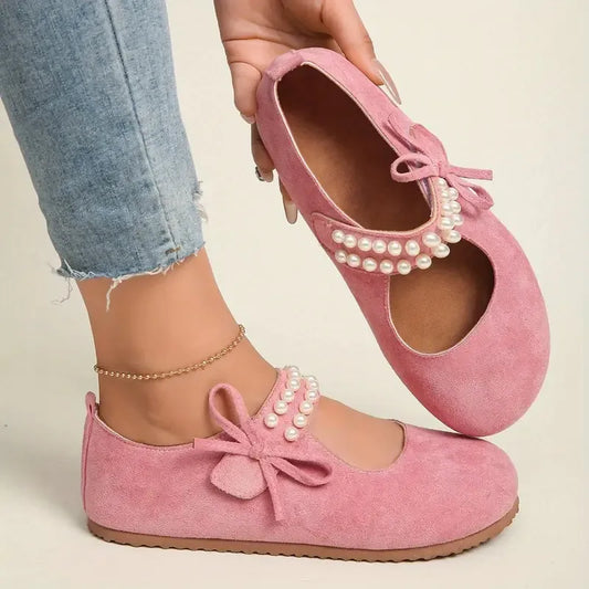 Women's Pearl Bow Support Flats