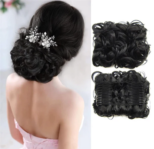 Women’s Messy Curly Bun Hair Extension Scrunchie