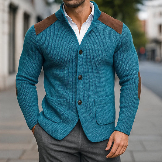 Men’s Textured Button-Up Knit Cardigan