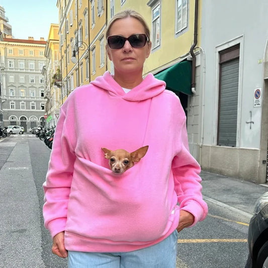 Pet Carry Pouch Fleece Hoodie