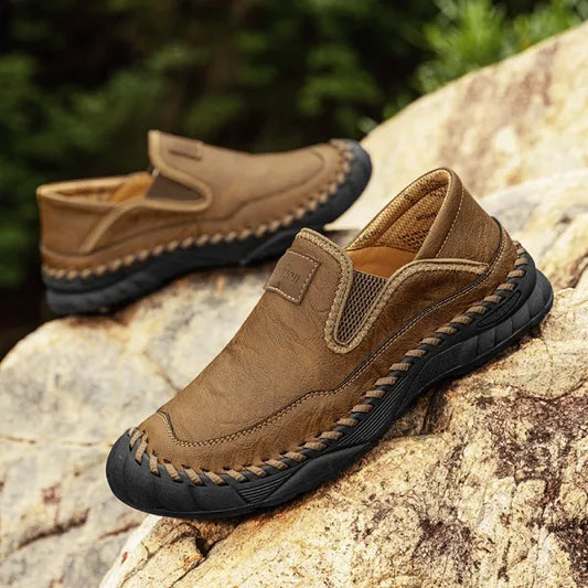Men's Handmade Leather-Look Outdoor Loafers