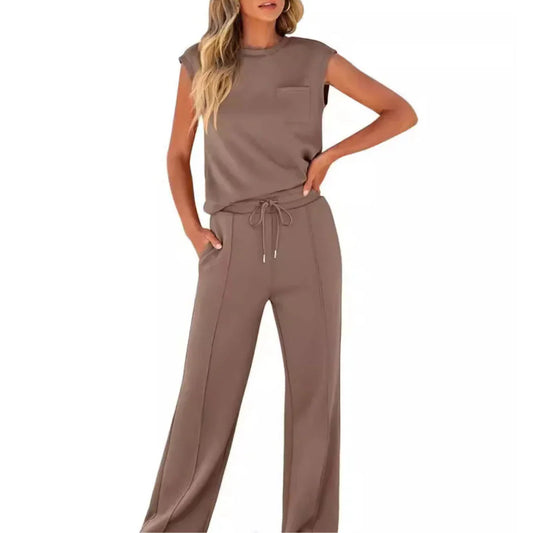 Women’s Relaxed Wide-Leg Coordinated Lounge Set