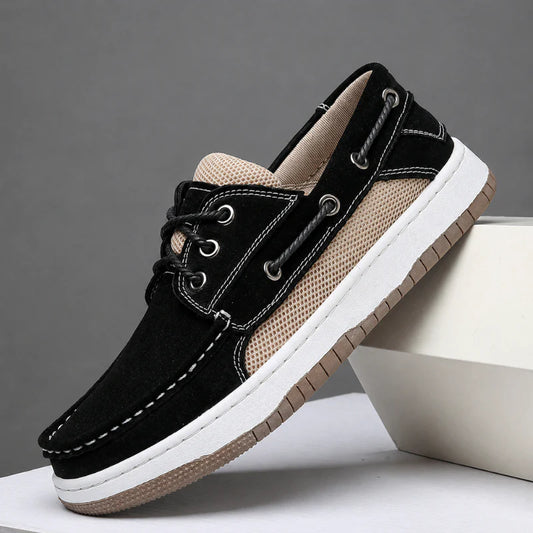 Men’s Suede-Look Boat Shoes