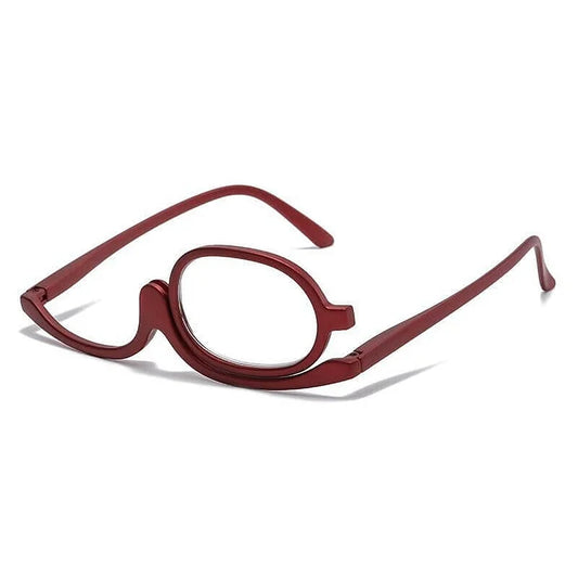 Flip-Lens Makeup Reading Glasses for Close-Up Precision