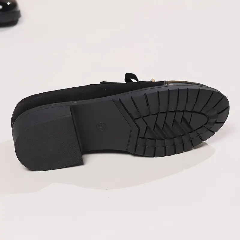 Women's Thick-Soled Bow Loafers – Casual, Breathable, and Stylish