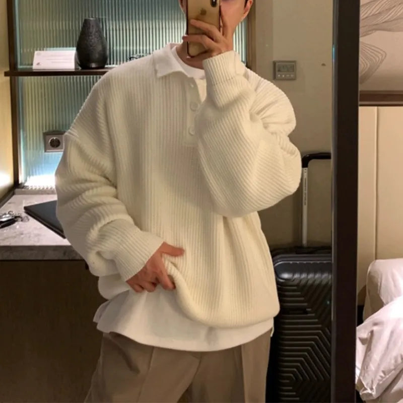 Men’s Winter Ultra-Soft Polo Neck Knit Jumper