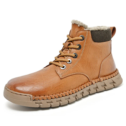 Men’s Waterproof Leather-Look Winter Boots