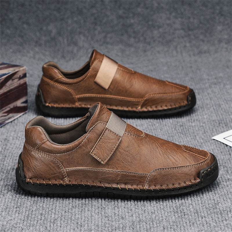 Men’s Leather-Look Slip-On Walking Shoes