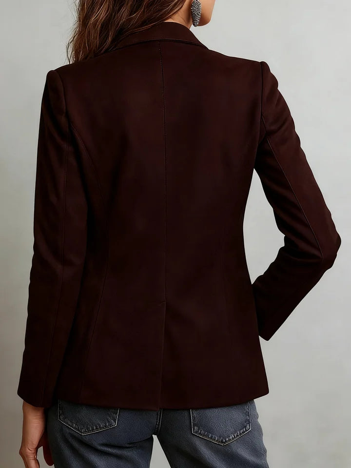 Women’s Vintage Brown Suede Contrast-Stitch Jacket