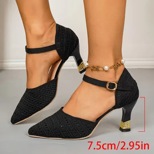 Women’s Knitted Minimalist High-Heel Support Sandals