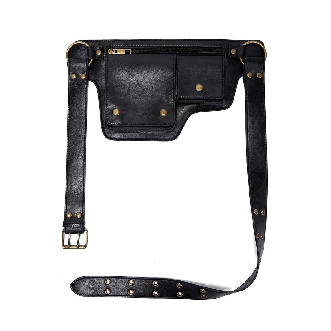 Structured Leather Look Waist Bag