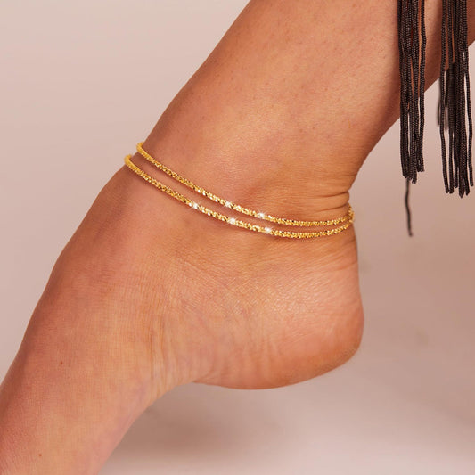 Women’s Double-Chain Adjustable Anklet