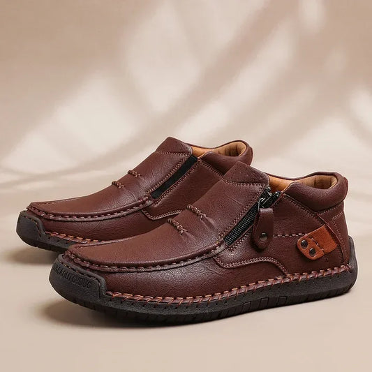 Men’s Handmade Premium Leather-Look Slip-On Driving Boots