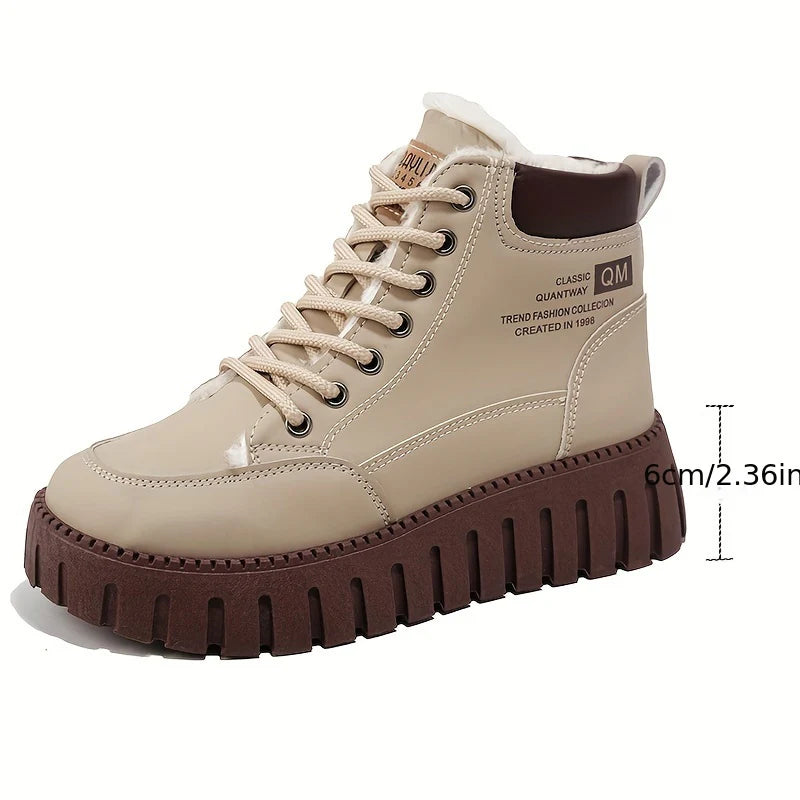 Women’s Warm-Lined Supportive Leather-Look Ankle Boots