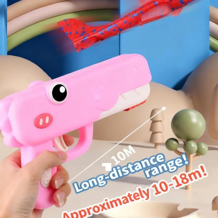 Kids DinoFly Foam Plane Launcher Toy Set