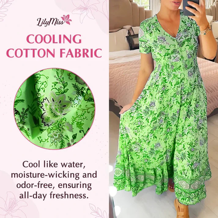 👗 Dress with floral print and V-neckline