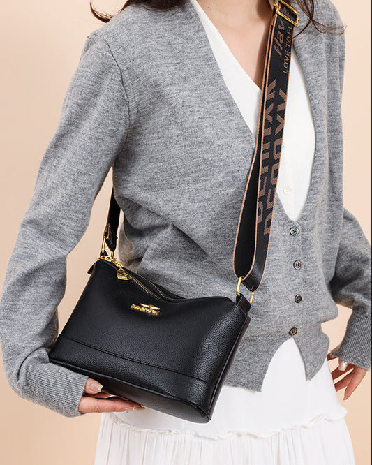 Women’s Printed Crossbody Shoulder Bag with Wide Strap