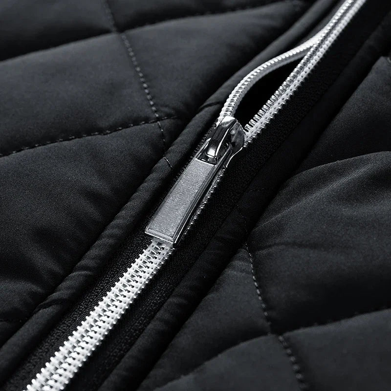 Men’s Quilted Fleece-Lined Stand-Collar Jacket