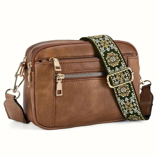 Women's Refined Leather-Look Shoulder Bag