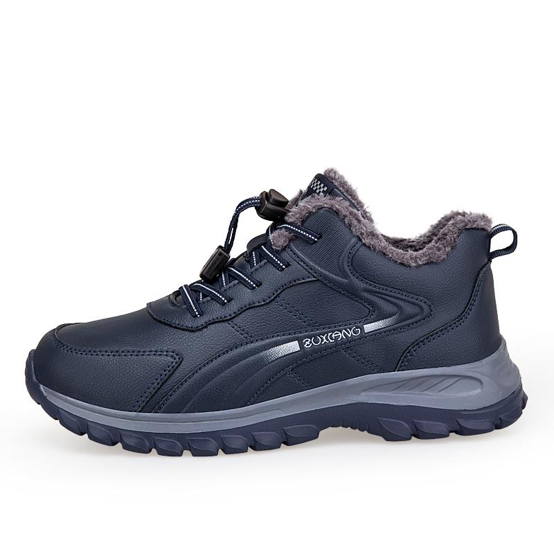 Men’s High-Top Plush-Lined Anti-Slip Walking Shoes