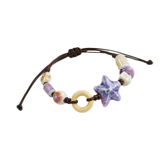 Women’s Boho Adjustable Ceramic Bead Bracelet