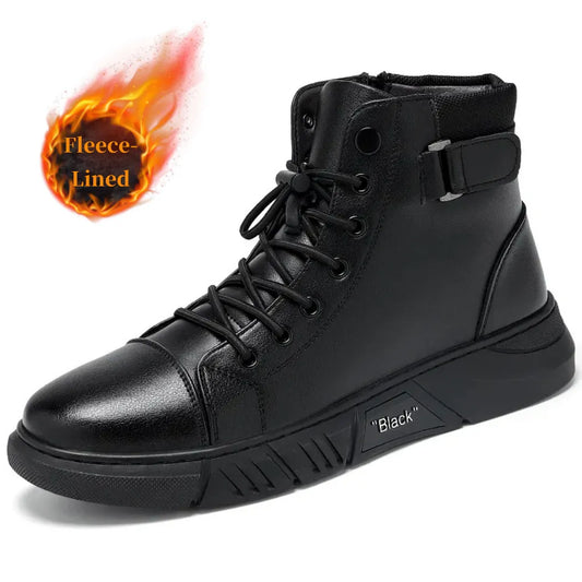 Men’s Leather-Look Fleece-Lined Chukka Boots