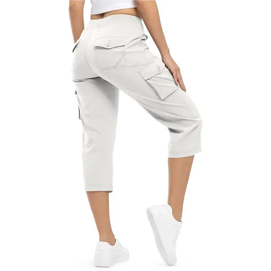 Women’s Lightweight Quick Dry Capri Cargo Trousers with Pockets